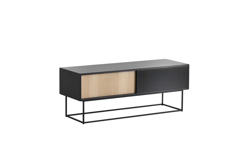 Woud Virka Media Bench Black - Oak
