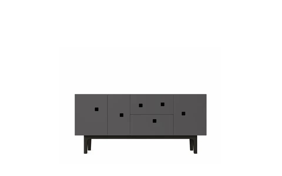 Zweed Peep M2 Media Bench Slate Grey. Black Lacquered