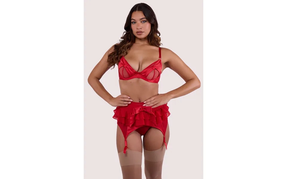 Annette Red Satin Bow Set 32b