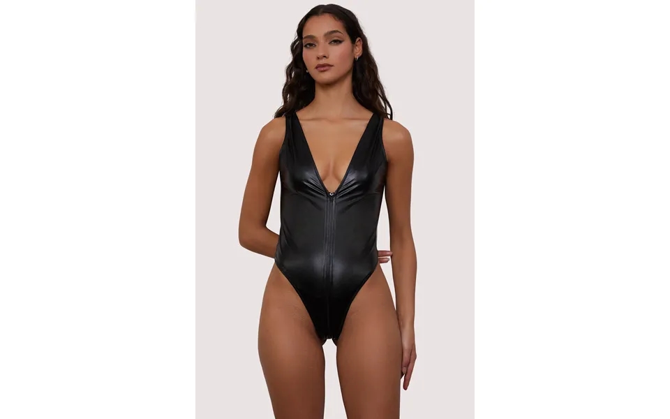 Arya Black Pvc Cut Out Zip Up Body 8