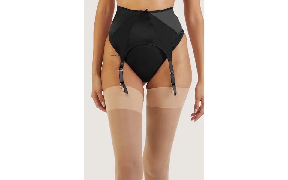 Etta Black Mesh And Satin Suspender Belt 8