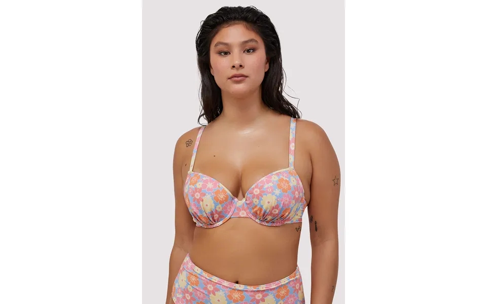 Floral Plunge Bikini Top Fuller Bust Exclusive 32e