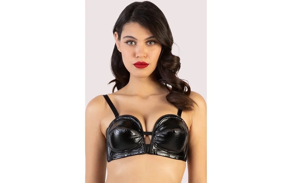 Genevieve Black Pvc Overwire Bra 32d
