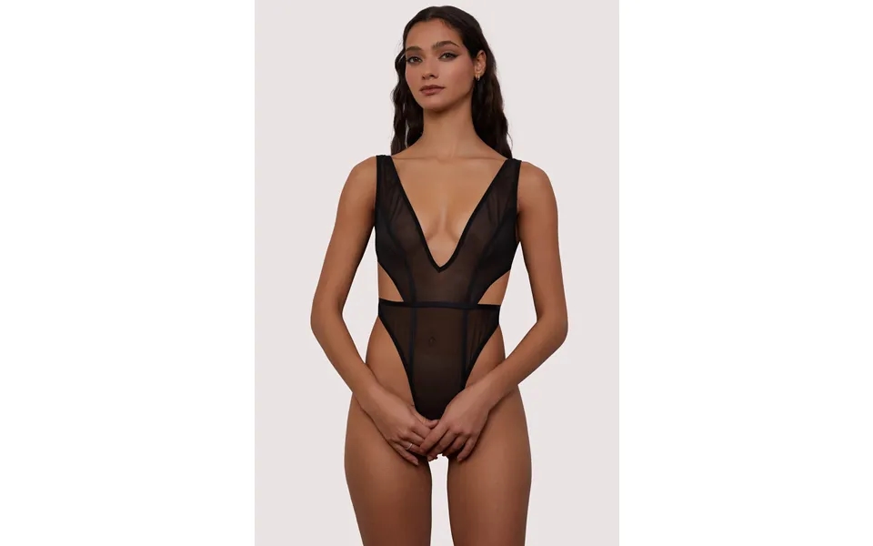 Gigi Black Mesh Crotchless Bodysuit 16