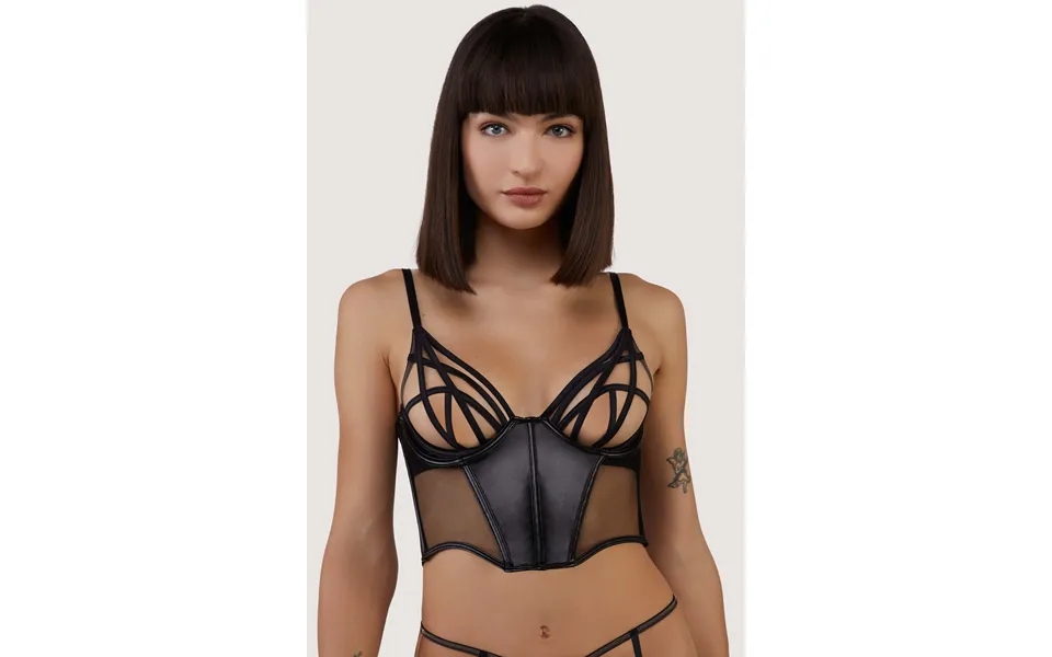 Indie Black Vegan Leather Classic Underbust Corset 8