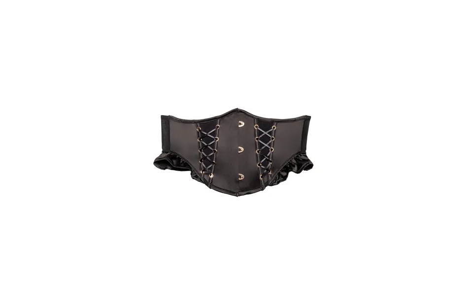 Marina Black Satin And Buckle Underbust Corset 8
