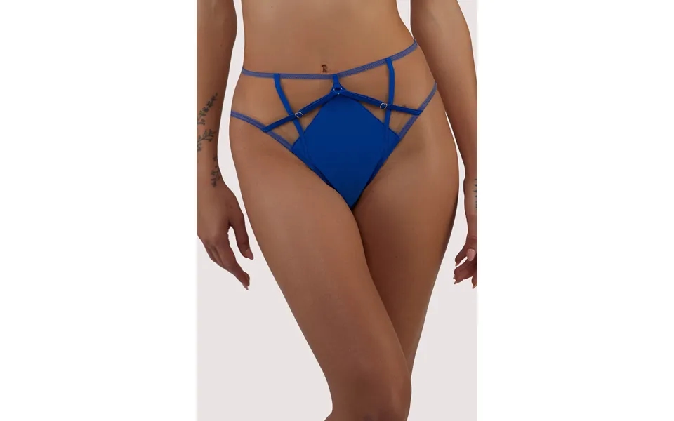 Ramona Cobalt Blue Strap Detail Illusion Mesh High Waisted Brief 24