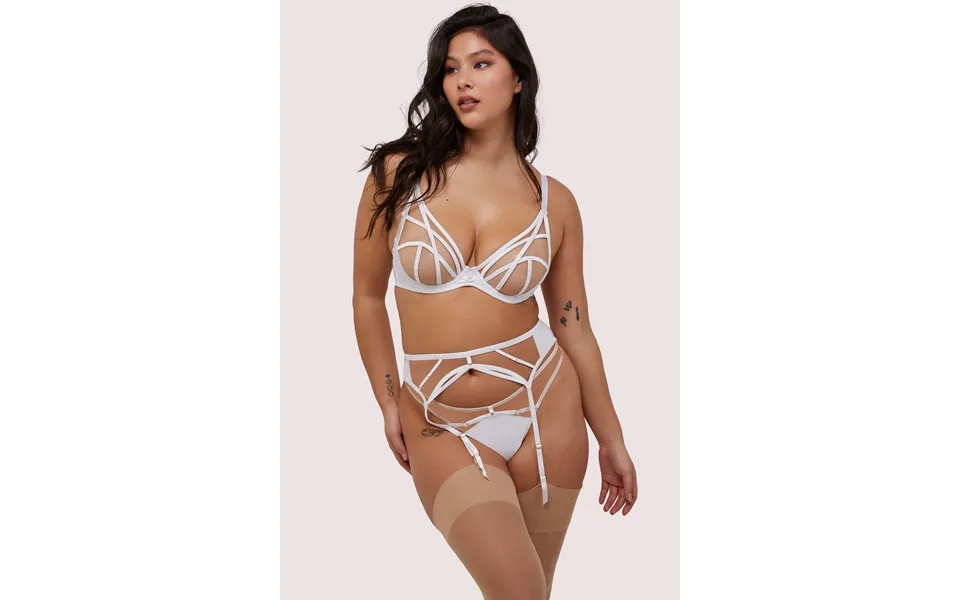 Ramona Optic White Strap Detail Illusion Mesh Set 44f