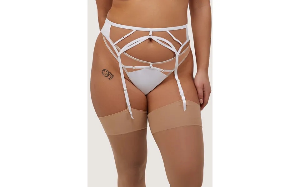 Ramona Optic White Strap Detail Illusion Mesh Suspender 24