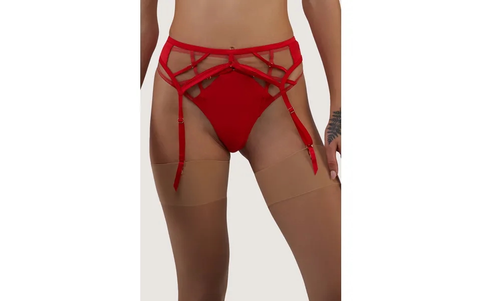 Ramona Red Strap Detail Illusion Mesh Suspender 24