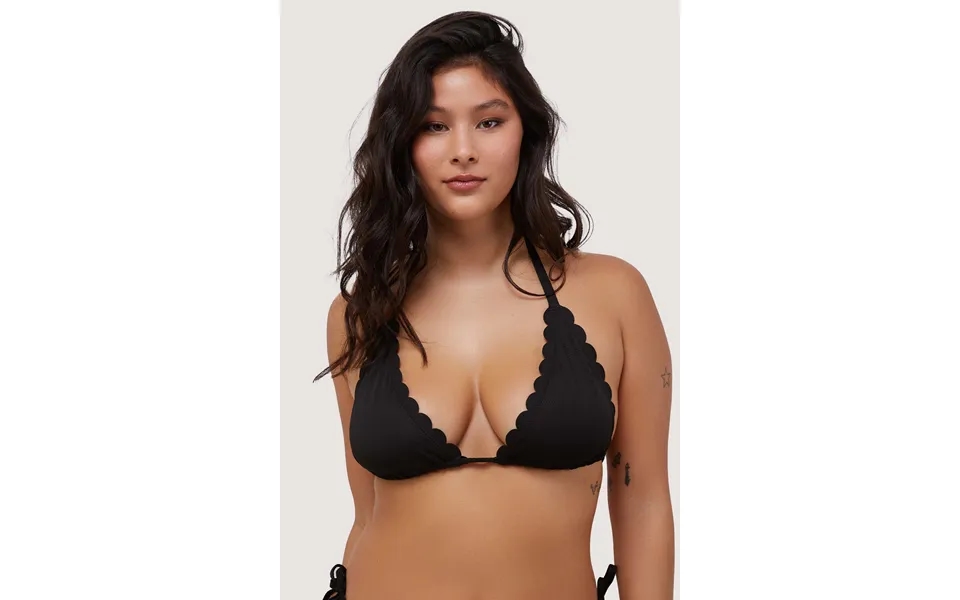 Sophia Fuller Bust Mix & Match Black Scallop Triangle Bikini Top 12e F