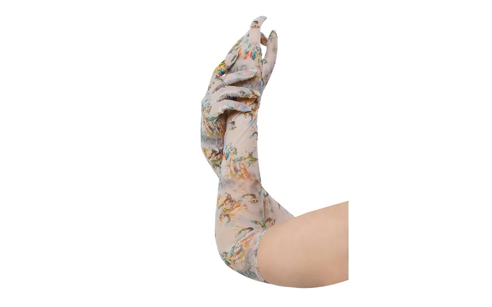 Talia Renaissance Printed Mesh Opera Gloves O S