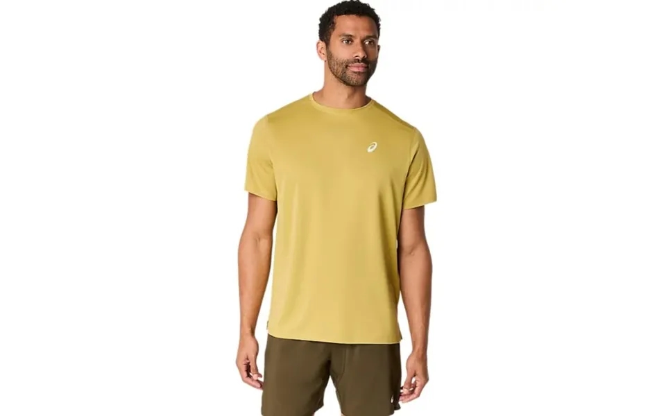 Asics Core Ss Top Striped Men's Running T-shirt - Breathable Comfort In Yellow L