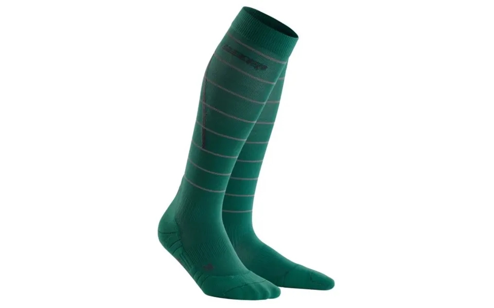 Cep Reflective Compression Socks Size 25-31cm Ii Women Green - Optimal Support For Running And Recovery