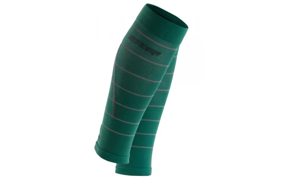 Cep Women's Green Reflective Compression Calf Sleeves For Enhanced Running Performance