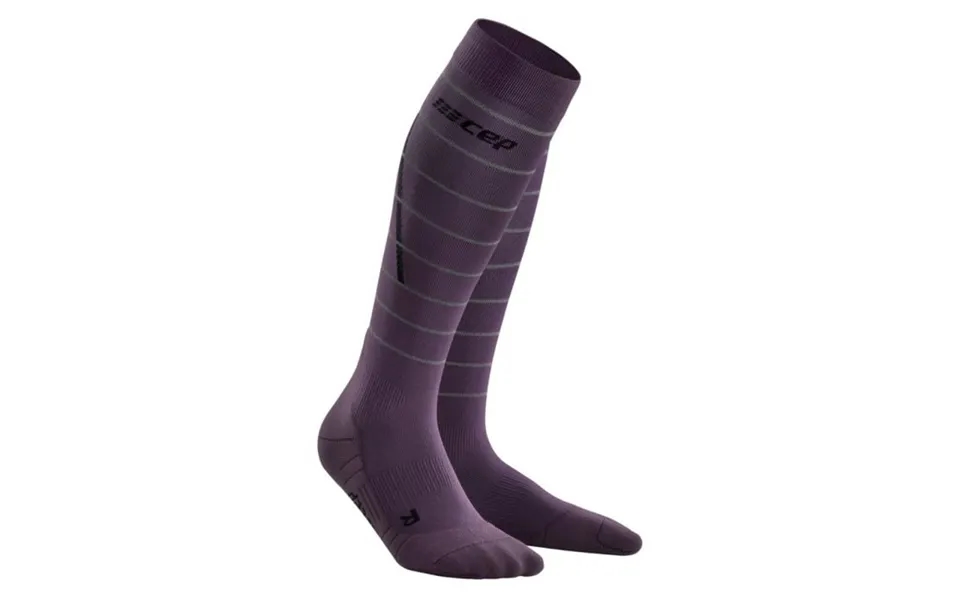 Cep Women's Purple Reflective Compression Socks For Enhanced Running Performance
