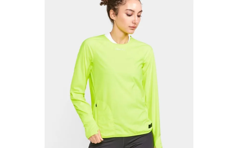 Craft Pro Hypervent Ls Wind Top For Women - Lightweight Running Jacket In Flumino Yellow