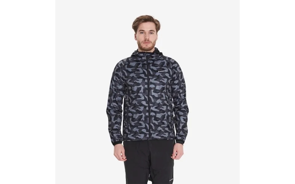 Endurance Ansel Printed Jacket For Men - Lightweight Running Layer In Black