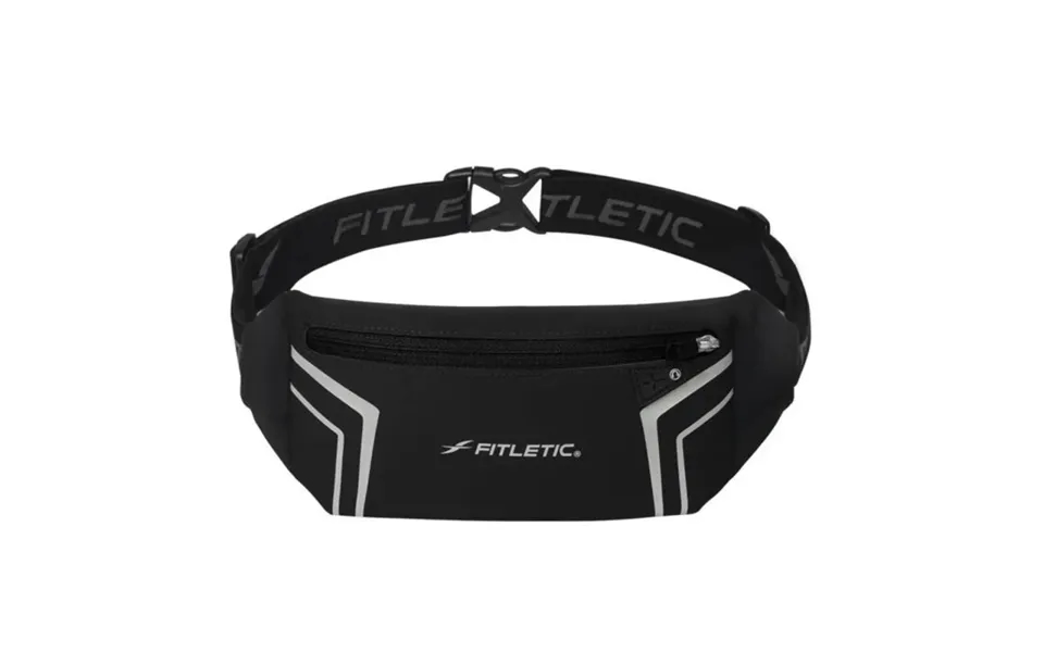 Fitletic Blitz Reflective Black Running Belt For Active Runners And Outdoor Enthusiasts