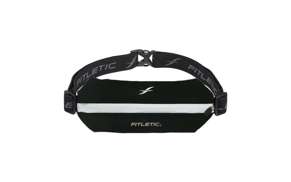 Fitletic Mini Sport Plus Black Running Belt - Lightweight & Reflective For Active Runners