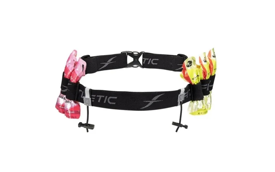 Fitletic Race Number Belt With Gels - Essential Running Accessory In Black Grey