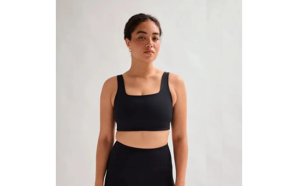 Girlfriend Collective Tommy Bra Square-neck M - Comfortable Activewear Bra For Running And Fitness In Black