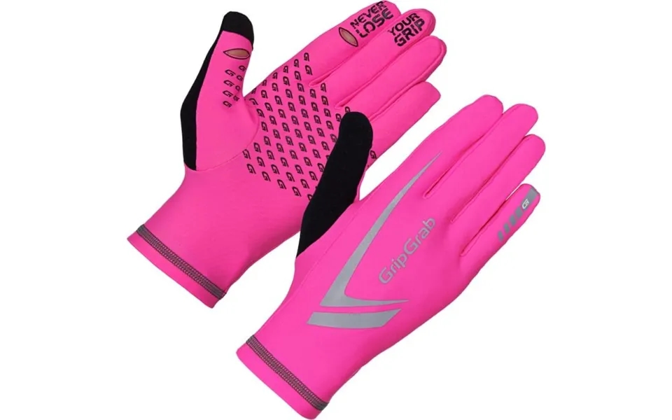 Gripgrab Hi-vis Pink Winter Running Gloves For Enhanced Visibility And Comfort