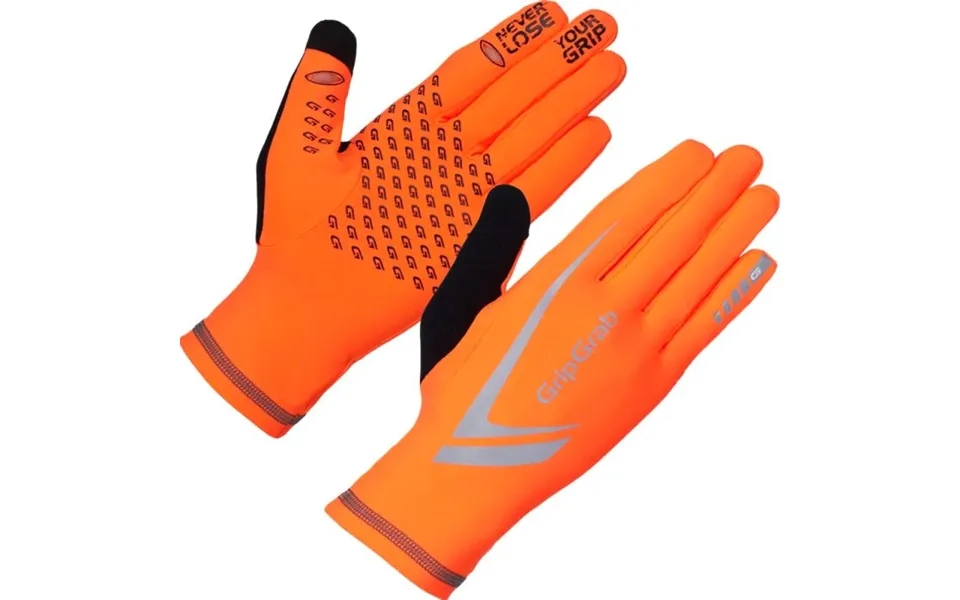 Gripgrab Hi-vis Winter Running Gloves For Enhanced Visibility And Warmth In Orange