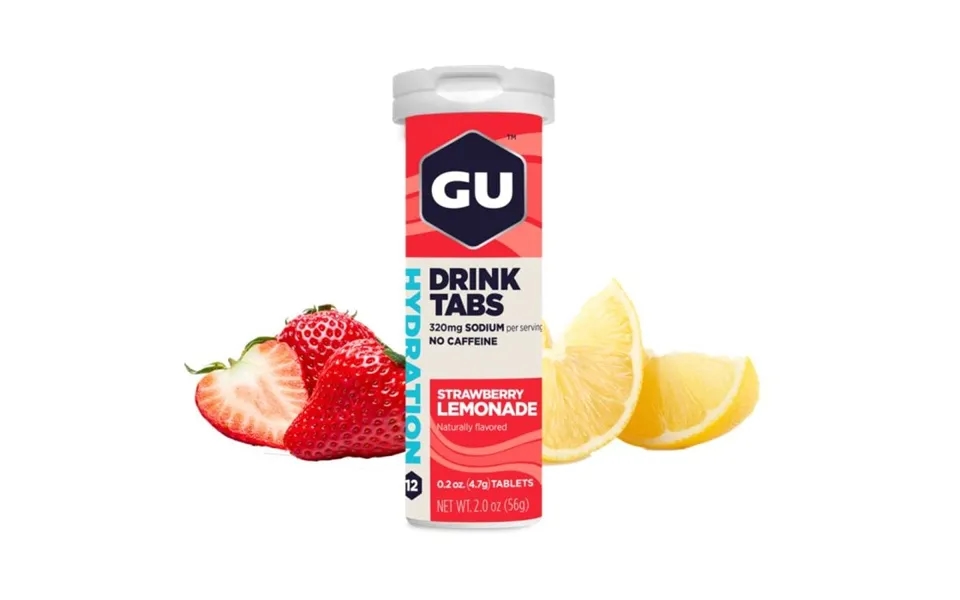 Gu Energy Strawberry Lemonade Hydration Tabs - Perfect For Training And Running, 10 Tablets For Optimal Performance