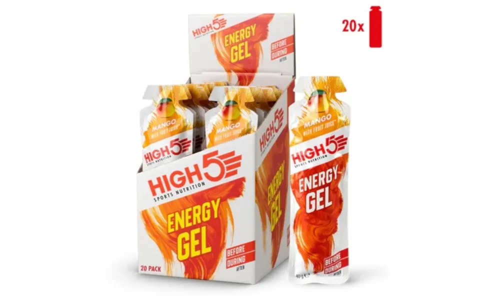 High5 Energi Gel Mango - 20x40g Quick Energy Boost For Runners & Athletes, Ideal For Training And Races