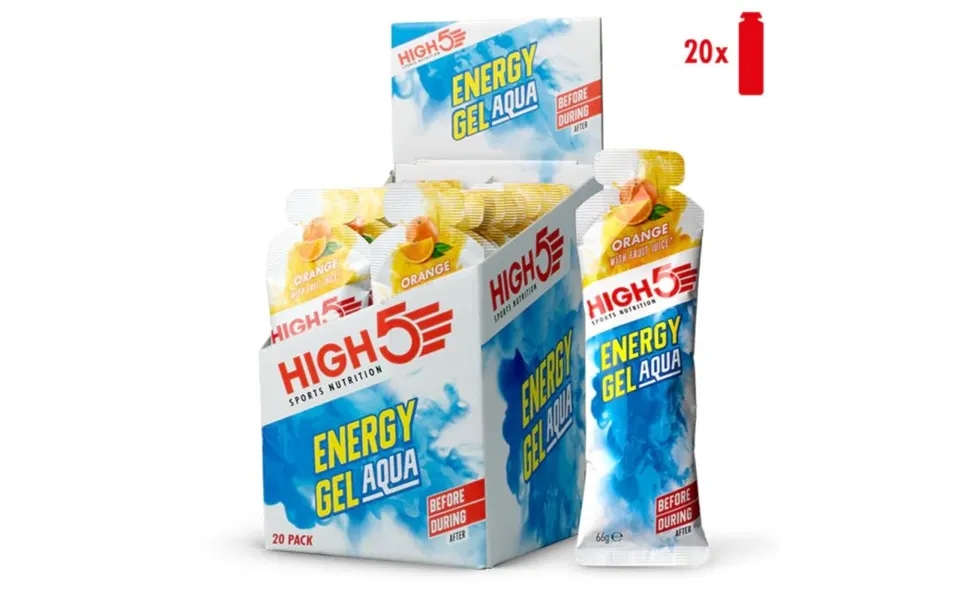 High5 Energy Gel Aqua Orange - Hydration Boost For Endurance Runners, Box Of 20