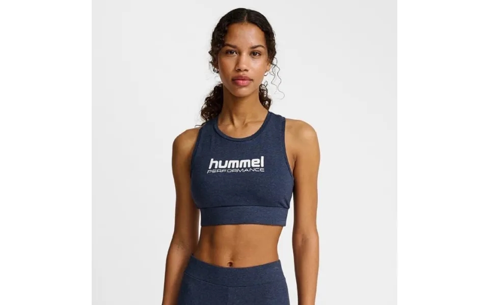 Hummel Pulse Logo Light Support Bra Blue Xl For Comfortable Training And Running