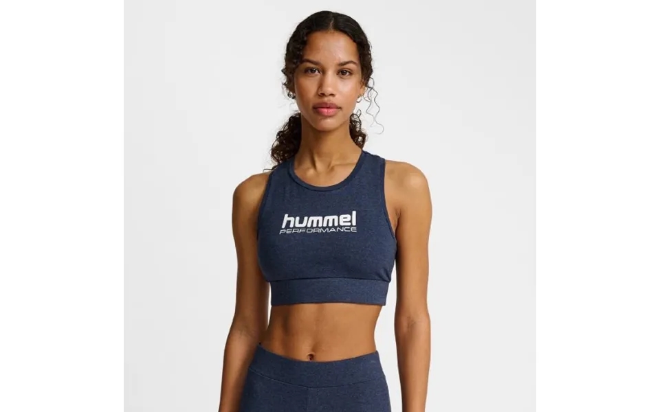Hummel Pulse Logo Light Support Bra L - Blue For Running & Training With Comfort And Support