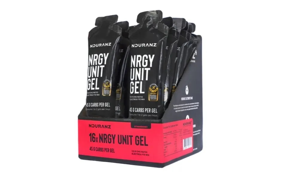 Nduranz Nrgy Unit Gel - 16 Pack For Optimal Energy & Hydration, Perfect For Runners Seeking Peak Performance