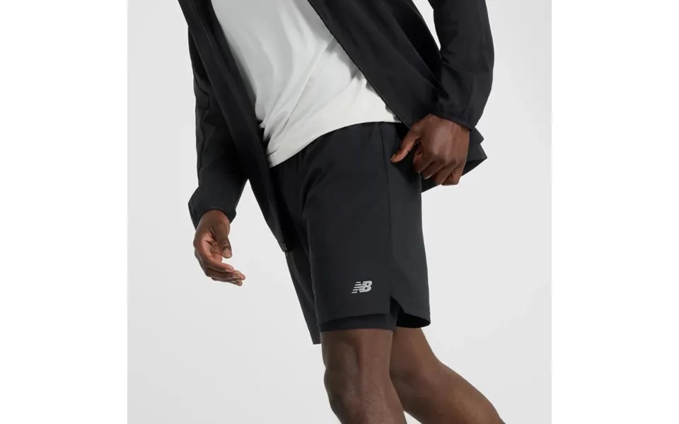 New Balance Ac Lined Short 7 L Black Men