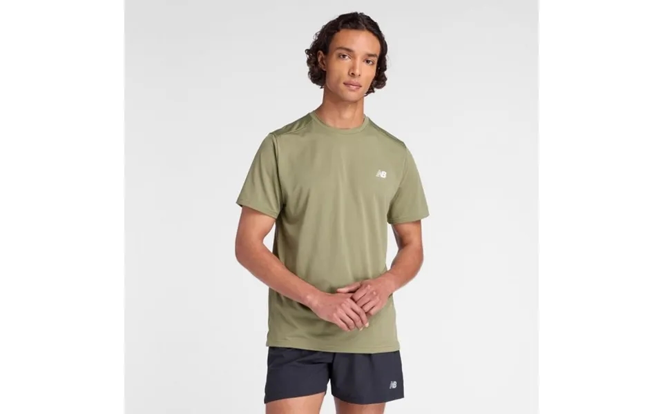 New Balance Men's Sport Ss Tee - Green, Ideal For Running And Training