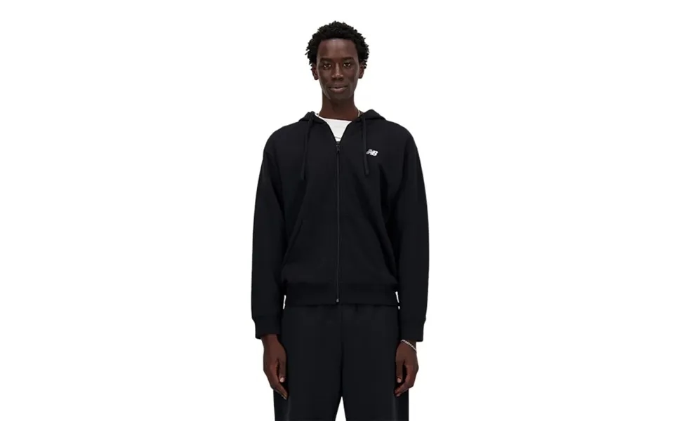 New Balance Sport Essentials Logo Full Zip Black Shirt For Active Men