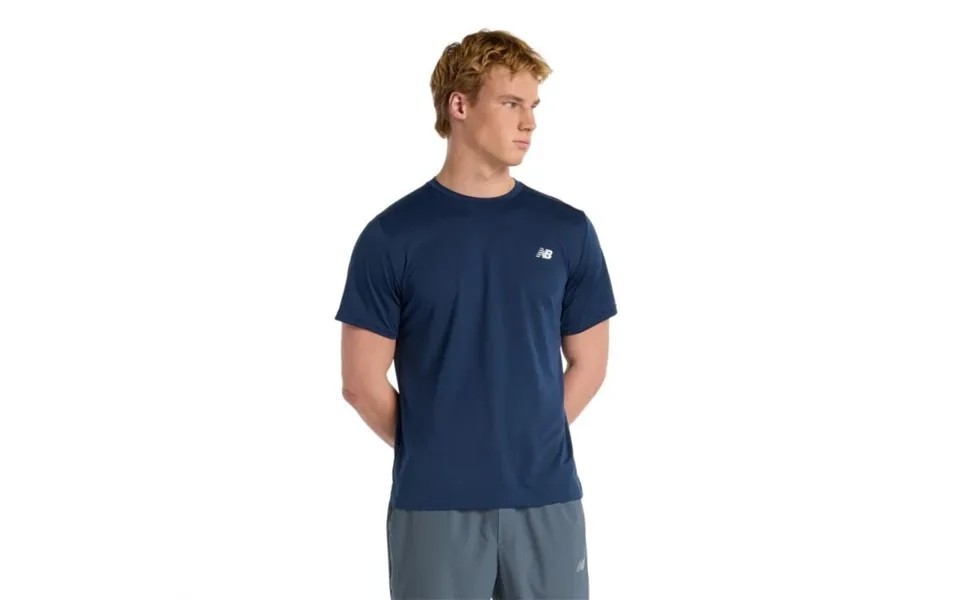 New Balance Sport Ss Tee Striped Xl Men's - Blue Running And Training T-shirt For Comfort And Performance