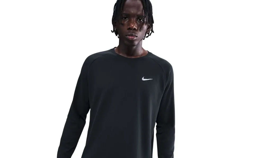 Nike Dri-fit Stride Waffle Crew Sweatshirt For Men - Black, Lightweight And Breathable For Running And Training
