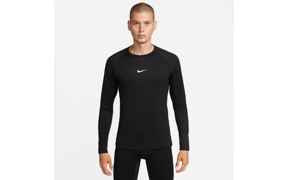 Nike Pro Warm Long Sleeve Tee For Men - Black Performance Running Shirt