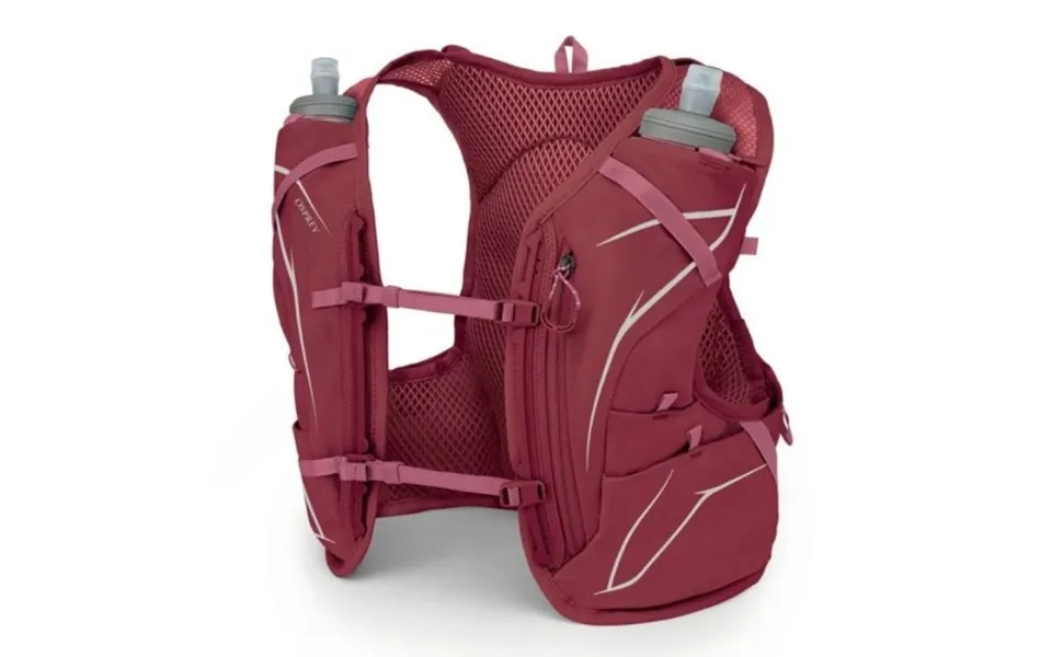 Osprey Dyna 6 Vest With Bottles - Red, Ideal For Running And Long Adventures With Hydration Bladder