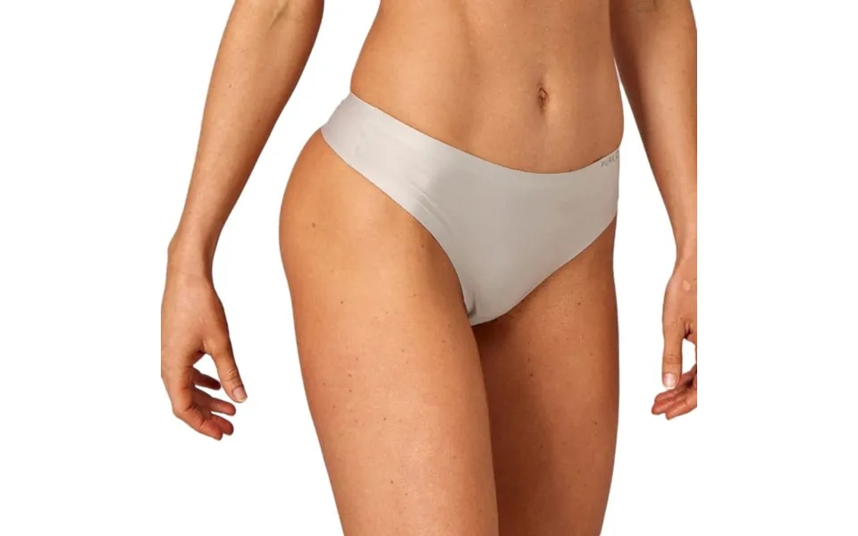 Purelime Invisible Microfiber Thong 2-pack Comfortable Light Sand Black Underwear For Everyday Wear