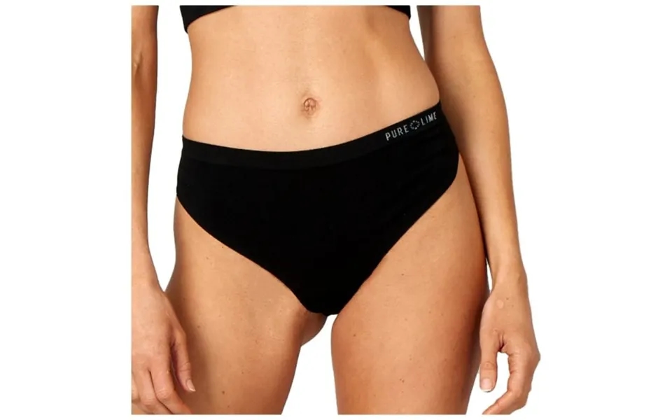 Purelime Seamless Thong For Women - Black Baselayers For Ultimate Comfort And Performance
