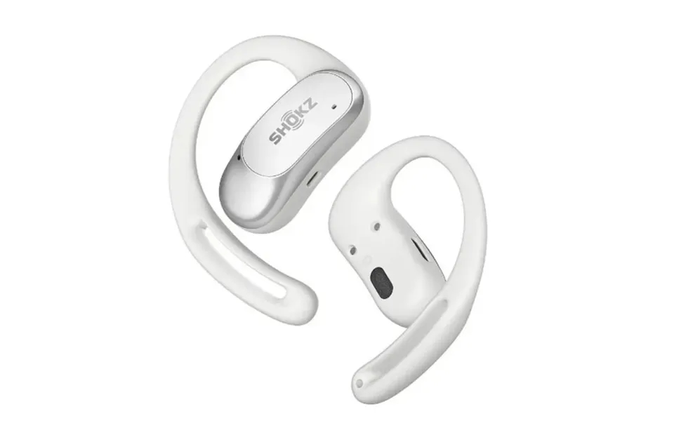 Shokz Openfit Air White Headphones For Comfortable Running And Outdoor Activities
