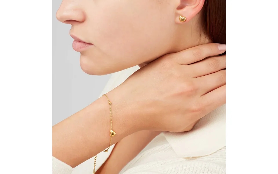 Sekonda Gold Heart Bracelet & Earring Set