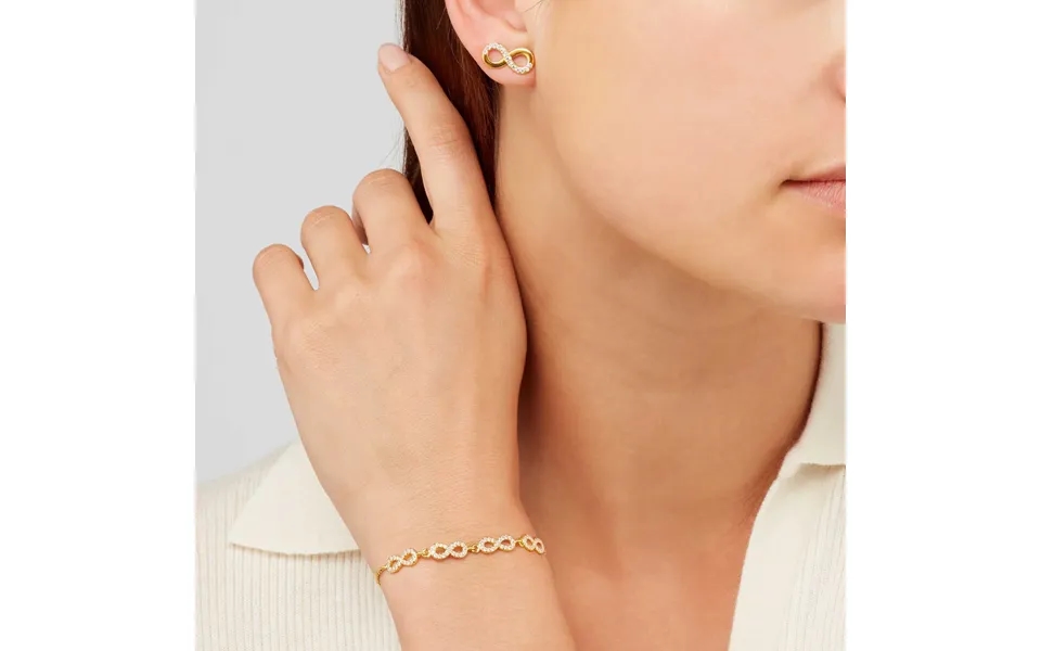 Sekonda Gold Infinity Bracelet & Earring Set