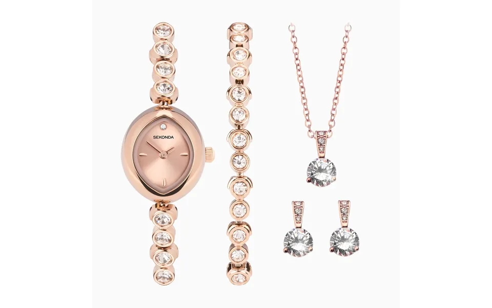 Sekonda Sekonda Ladies Dress Watch Gift Set Rose Gold Alloy Case & Bracelet With Rose Dial 49035