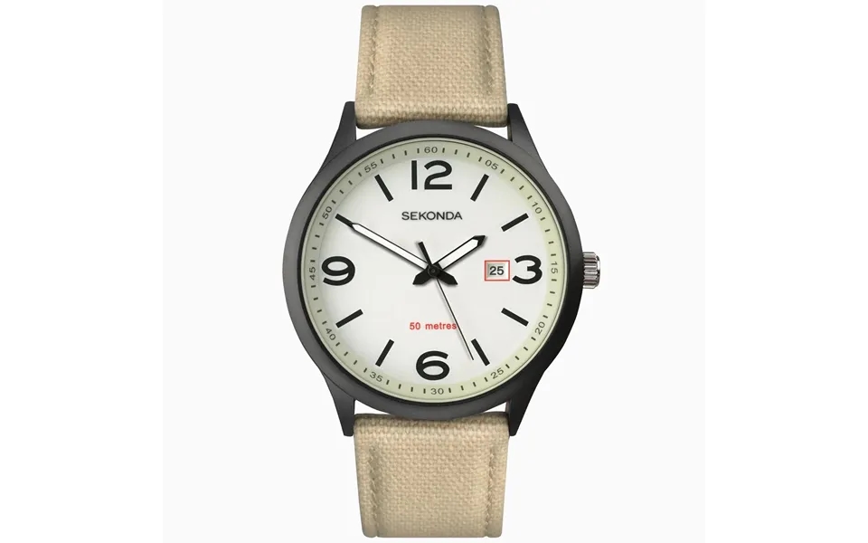 Sekonda Sekonda Men's Watch Black Case & Nylon Strap With White Dial 1508