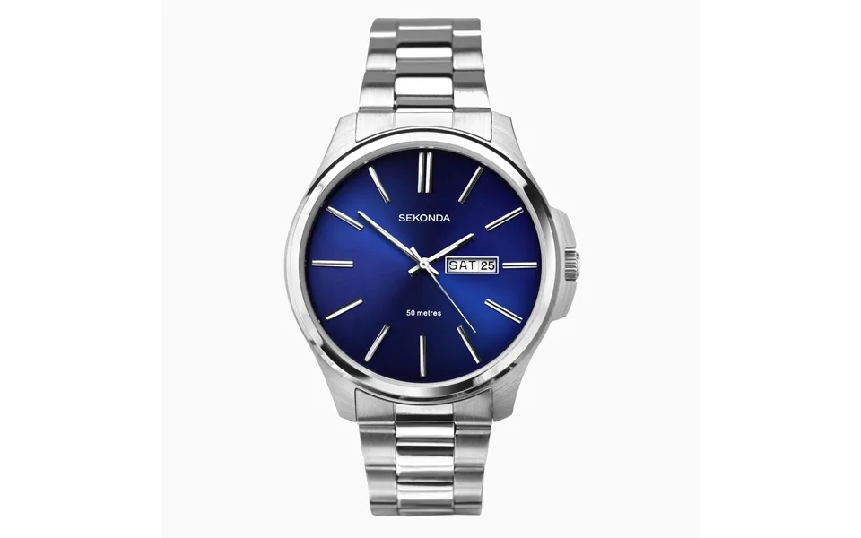 Sekonda Sekonda Men's Watch Silver Case & Stainless Steel Bracelet With Blue Dial 1224