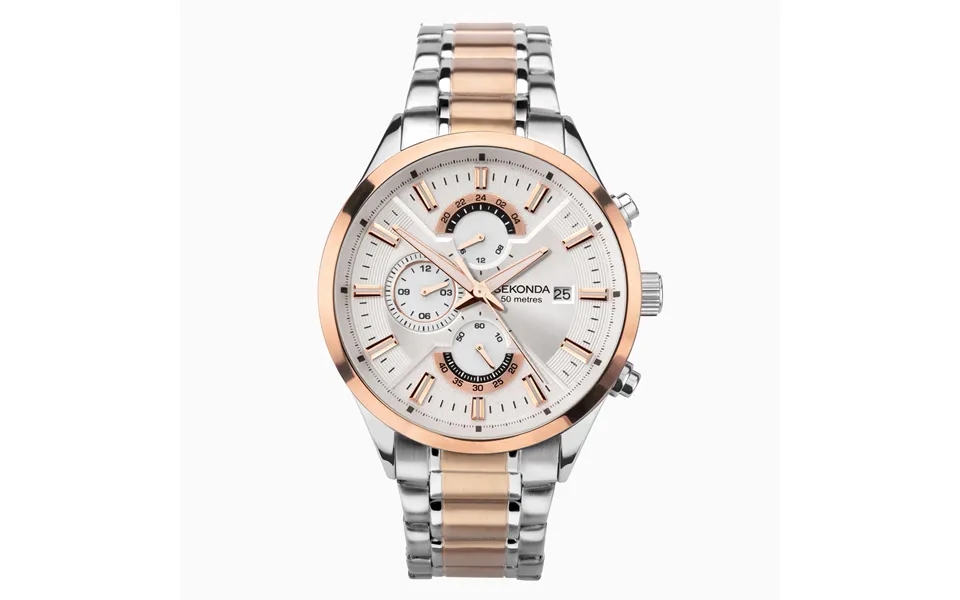Sekonda Sekonda Men's Watch Two Tone Case & Stainless Steel Bracelet With Silver Dial 1698